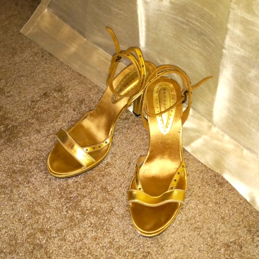 Barbara Bui gold studded heels sz 40